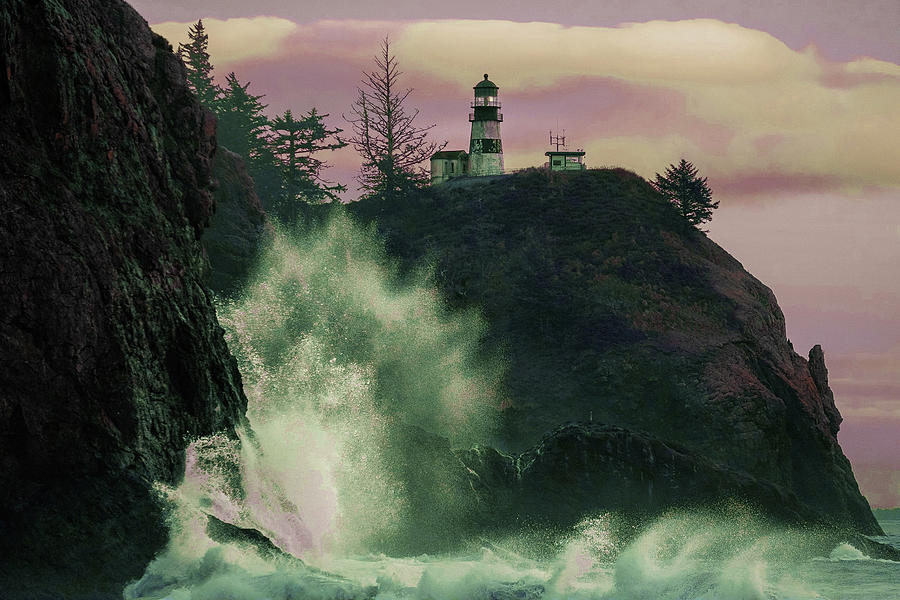 a Lighthouse Near Body of Water - Surreal Art by Ahmet Asar Digital Art
