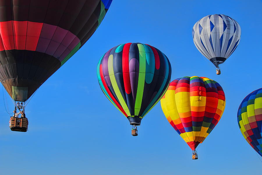 A Line Of Hot Air Balloons Photograph by Dale Kauzlaric