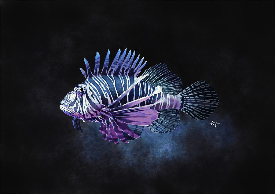 A Lion Fish Painting by Tom Gehrke