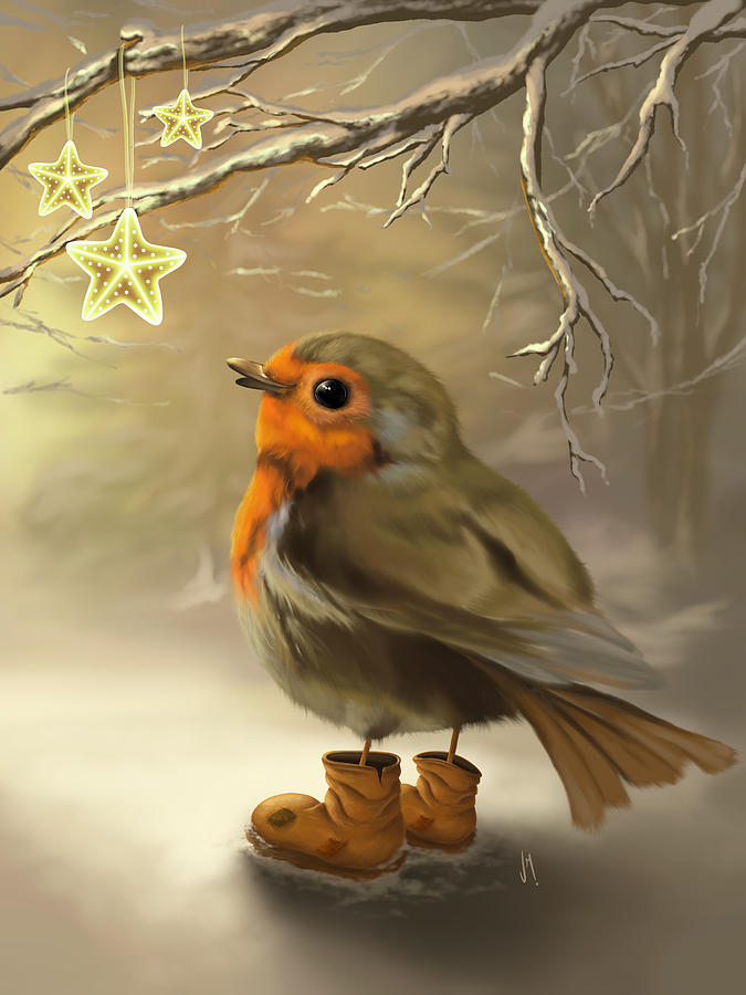 A little Christmas friend Painting by Veronica Minozzi