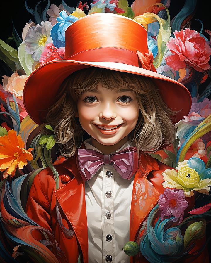 Joyful Blooms Portrait of a Garden Girl Digital Art by Brian Howard ...