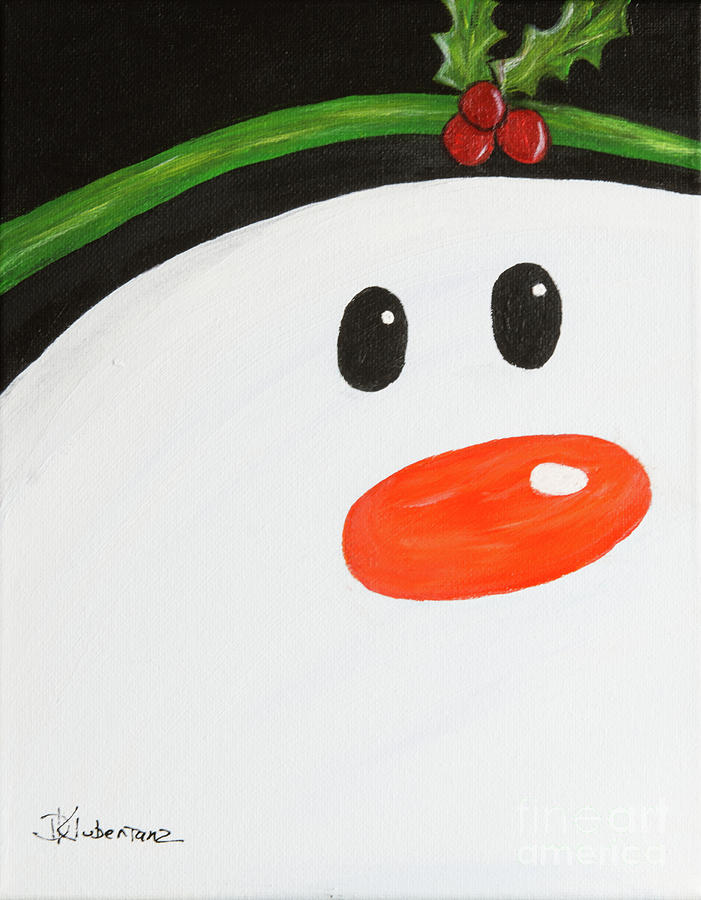 A Little Snowman Painting by Deborah Klubertanz