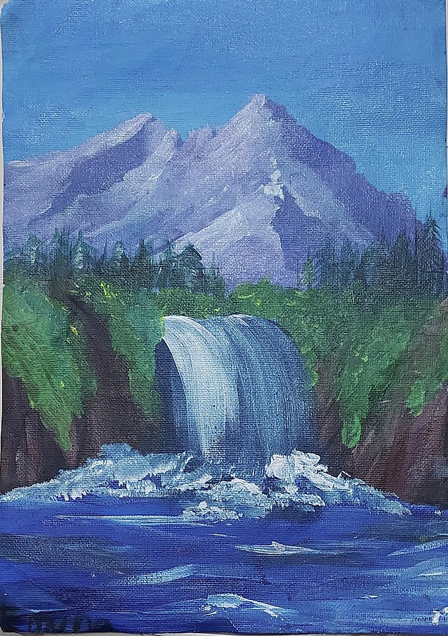 A little waterfall Drawing by Dr Loifer Vladimir