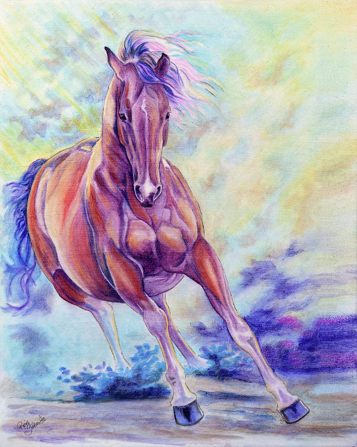 A Little Wild Modern Horse Art Painting by Renee Forth-Fukumoto