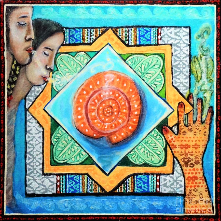 Shell Painting - A Living Despacho - Breath as an offering in the Dance of Life by Jacirendi Xakhar