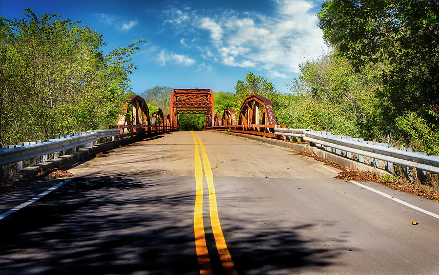 A Lonely Highway Old Rusted Metal Bridge photograph Photograph by Ann Powell