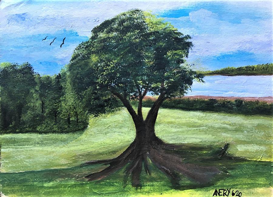 A Lonely Tree Painting by Alm Nery - Fine Art America