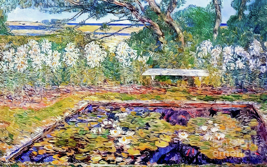 A Long Island Garden by Childe Hassam 1922 Painting by Childe Hassam