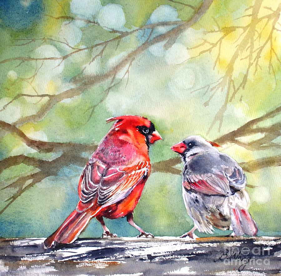 A lovely couple Painting by Betty M M Wong