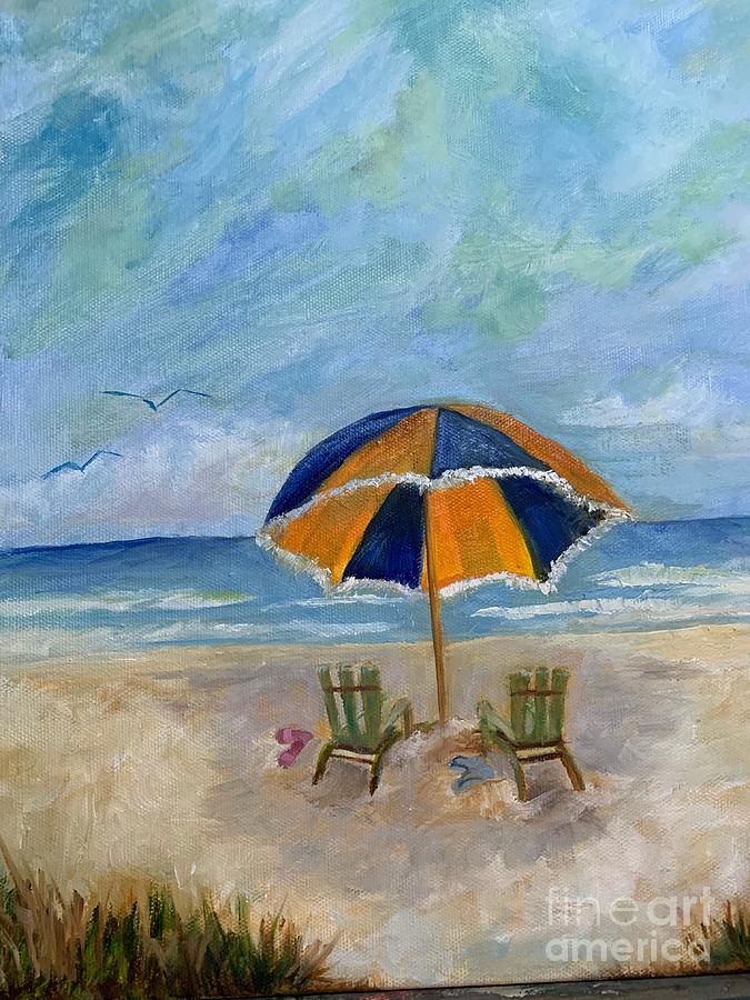 A lovely day at the Beach Painting by Kathleen Dietz - Fine Art America