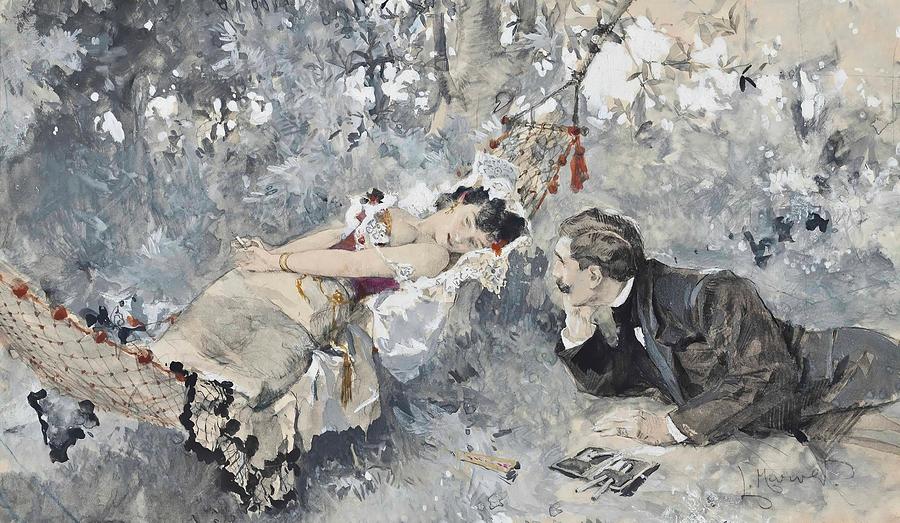 A Lovers Tryst Painting By Ludwig Marold Czech Fine Art America