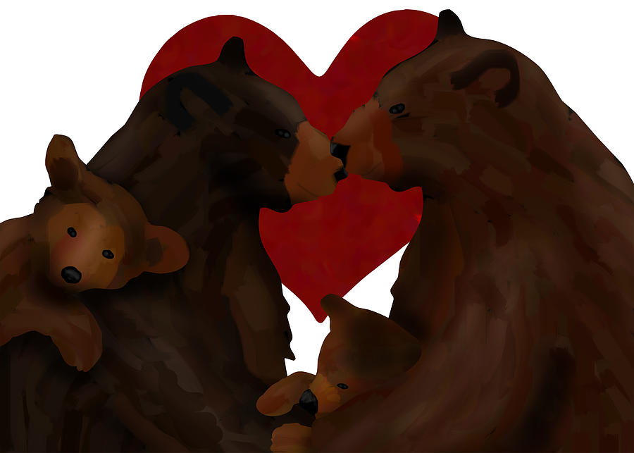 A Loving Family Of Bears Digital Art