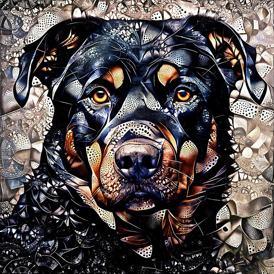 A Loyal Rottweiler Digital Art by Peggy Collins