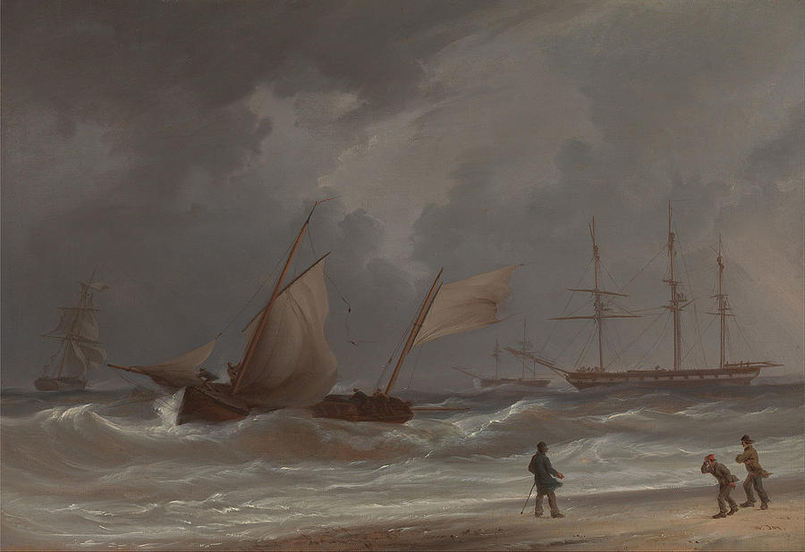 A Lugger Driving Ashore in a Gale Photograph by Paul Fearn