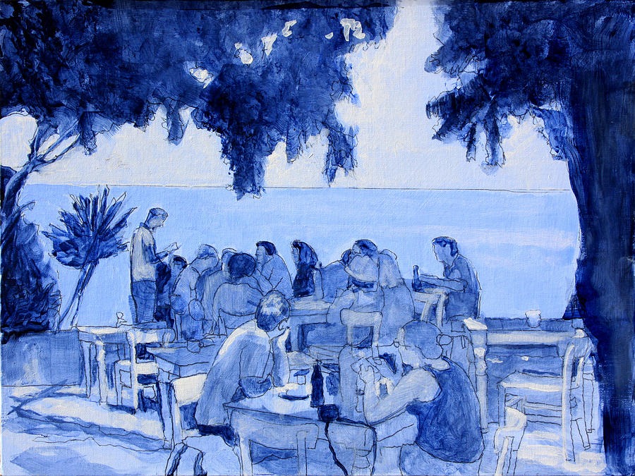 A Lunch in Crete Painting by David Zimmerman