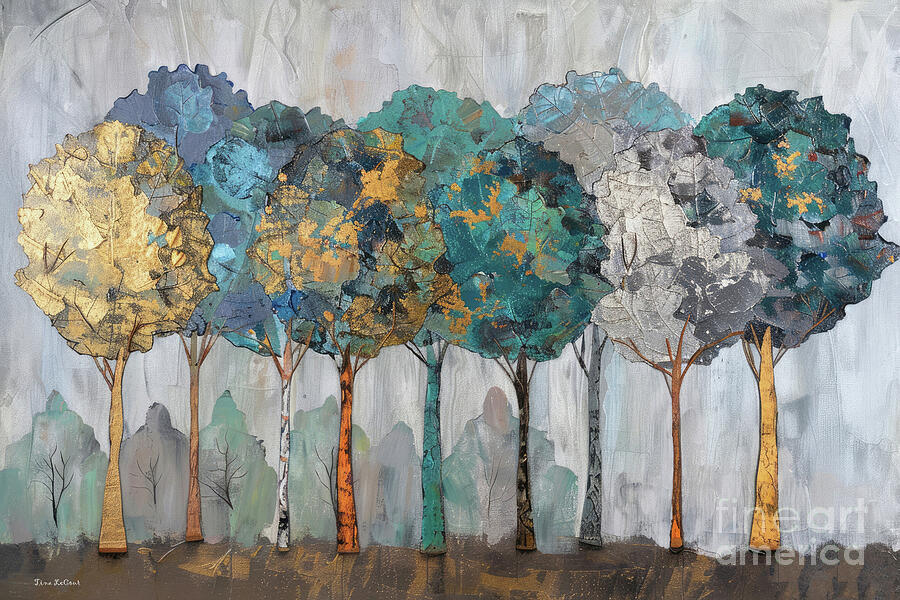 Tree Painting - A Lush Forest by Tina LeCour