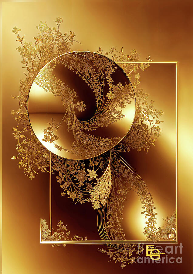 A Luxurious And Elegant Golden Abstract Design Digital Art by Elena Gantchikova A Luxurious And Elegant Golden Abstract Design Digital Art by Elena Gantchikova