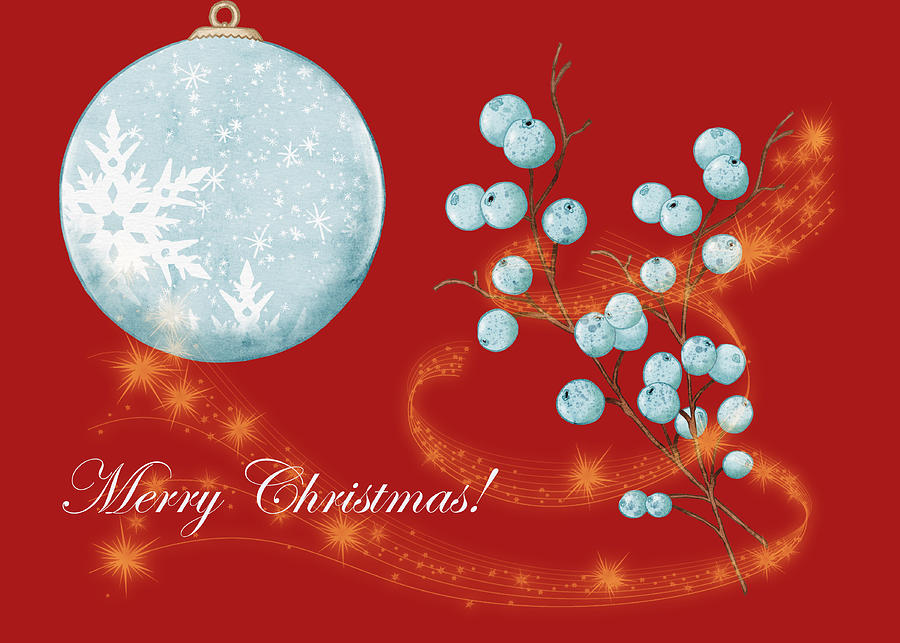A Magical Merry Christmas Greeting  Mixed Media by Johanna Hurmerinta