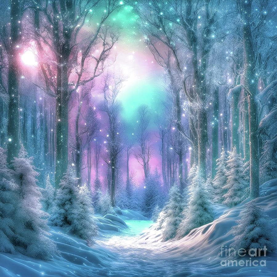 A Magical Winter Forest Digital Art by Rachel Hannah