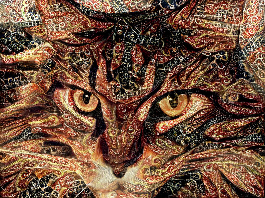 A Maine Coon Cat Named Lemieux Digital Art by Peggy Collins