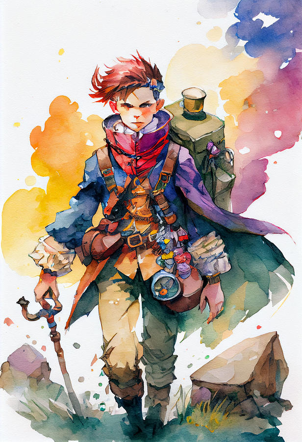 Fantasy Painting - a  male  adventurer  in  Candyland  dungeons  and  dra  d6455630437b645563d7  f672  645043f0  af99   by Celestial Images