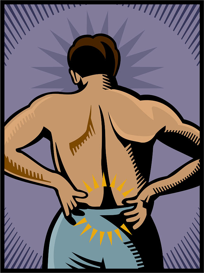 A man experiencing lower back pain Drawing by Spark Studio