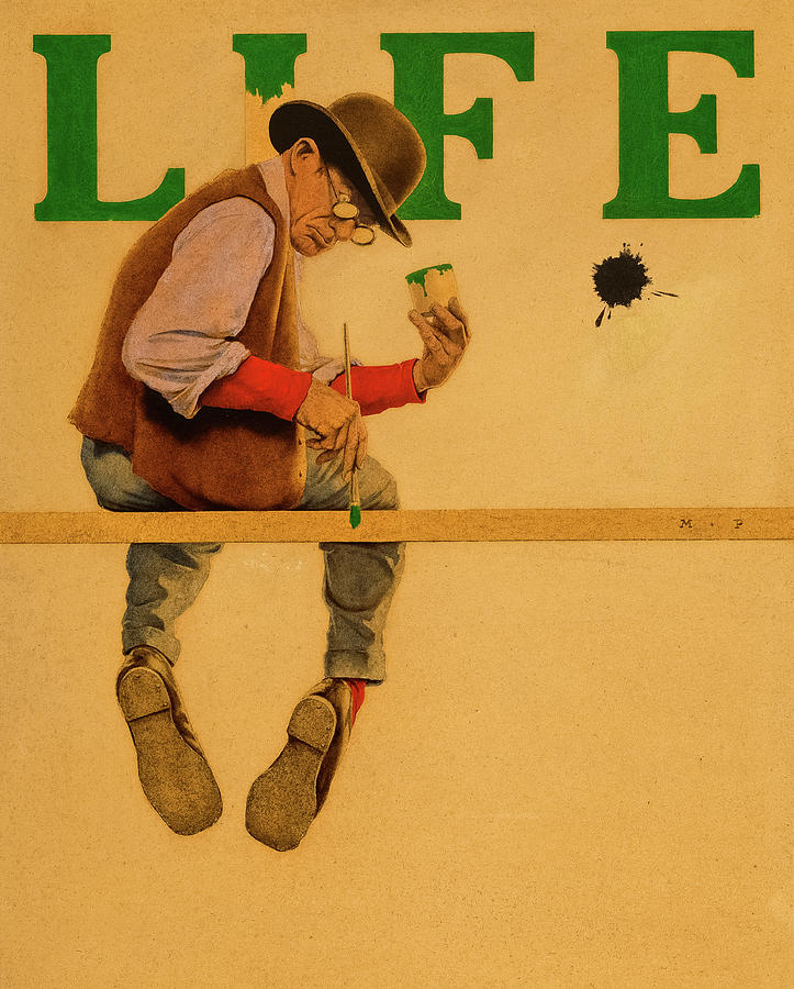 Sign Painting - A Man of Letters by Maxfield Parrish