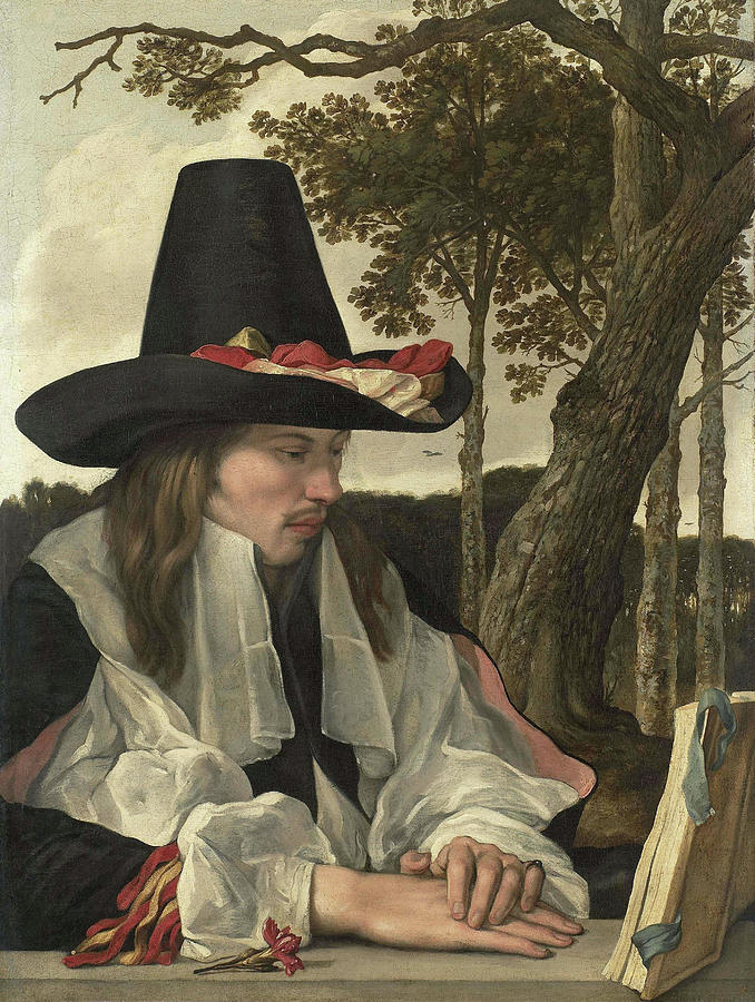 A Man Reading. Painting by Album
