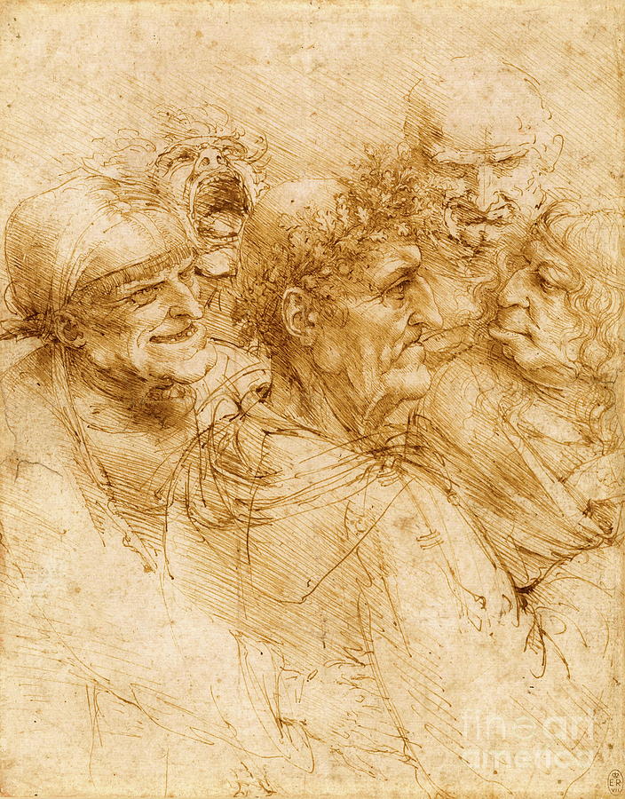 A man tricked by Gypsies Painting by Leonardo da Vinci