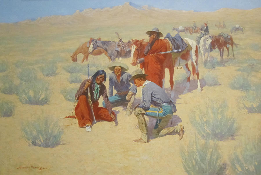 Frederic Remington Painting - A Map in the Sand by Frederic Remington by Mango Art