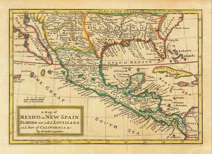 A Map of Mexico or New Spain Florida now called Louisiana and Part of ...