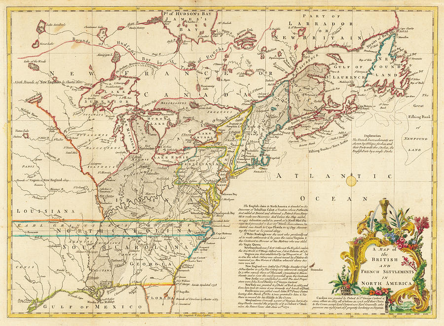 A Map of the British and French Settlements in North America London ...