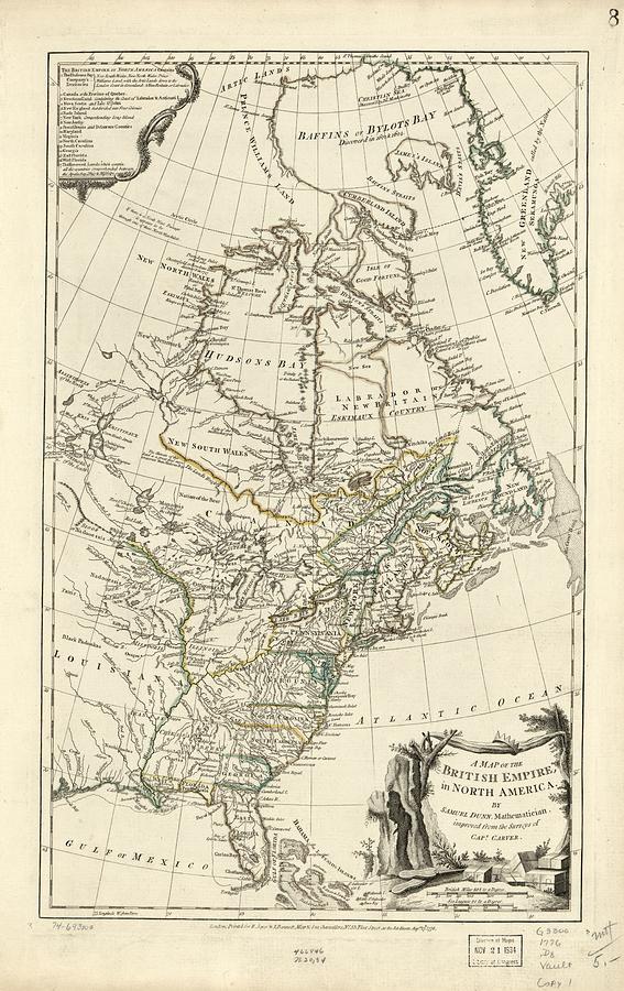 A map of the British Empire, in North America. LOC 74693100 Painting by MotionAge Designs