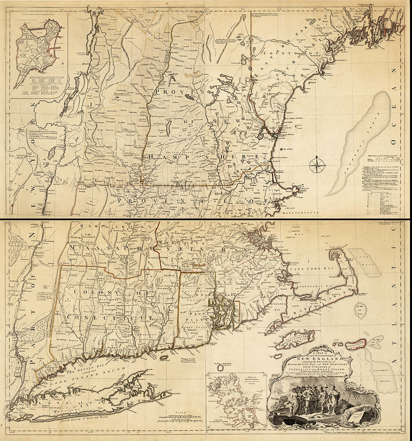 A Map Of The Most Inhabited Part Of New England Containing The ...