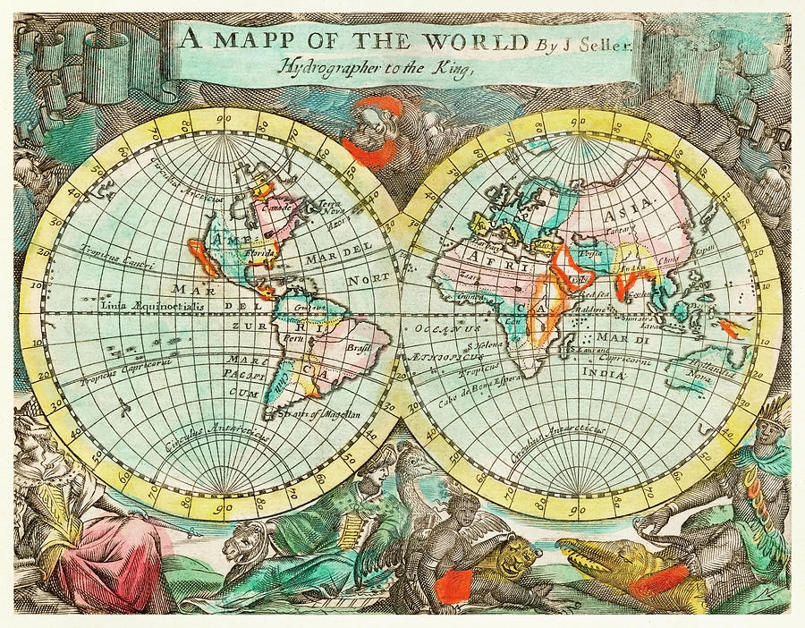 A Map Of The World Drawing