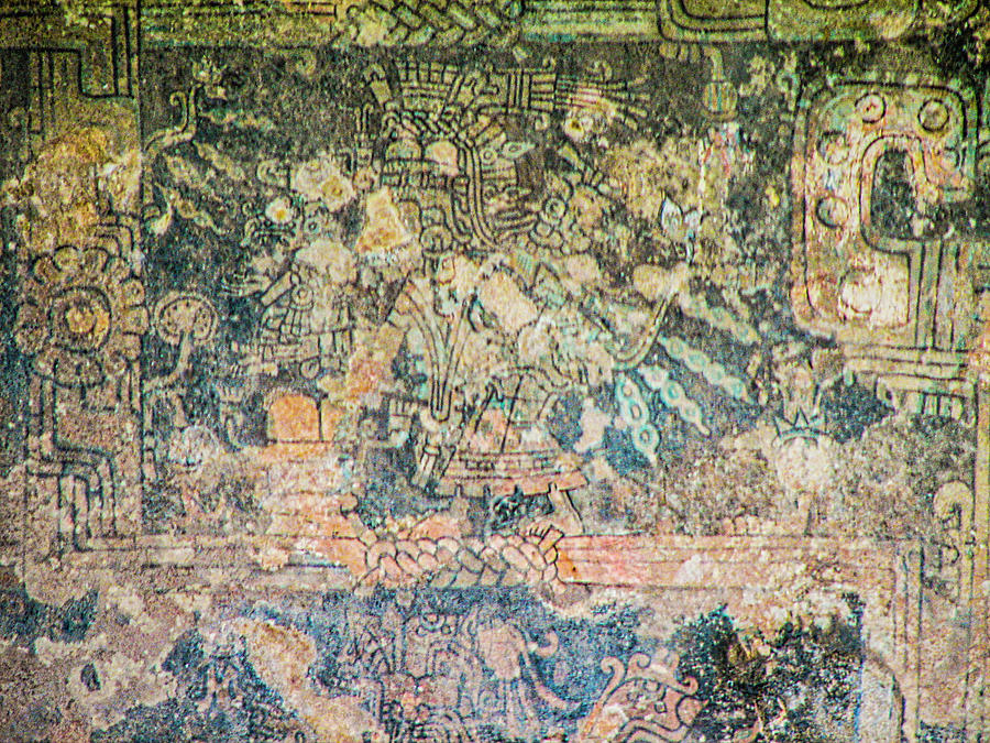 A Mayan Temple Wall Painting Photograph by Pheasant Run Gallery
