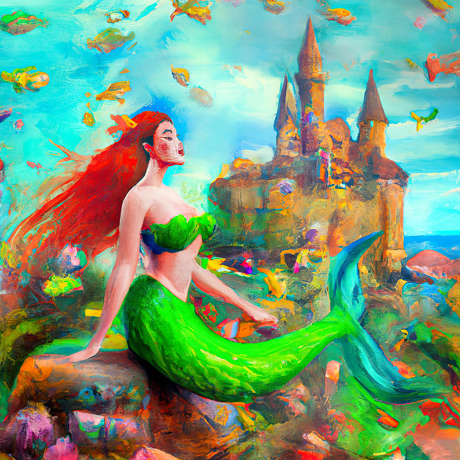 A Mermaid Reverie Painting by Hillary Kladke