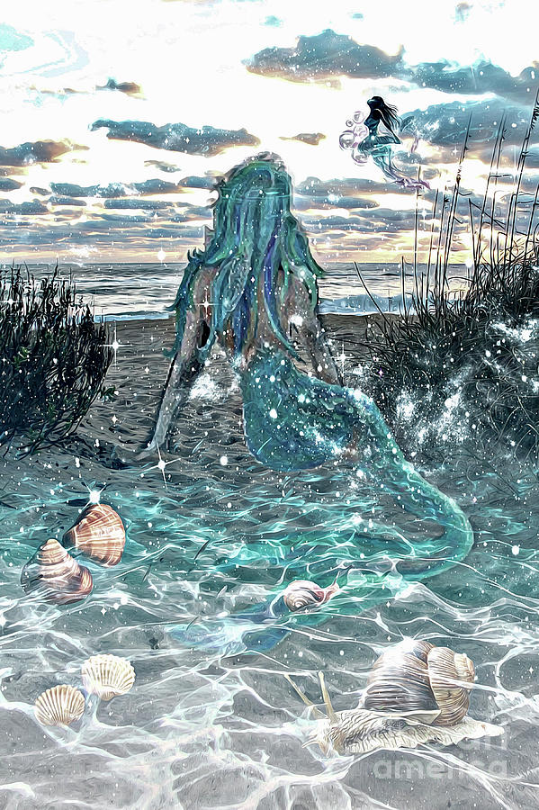 A Mermaids Perfect World Mixed Media by Lauries Intuitive
