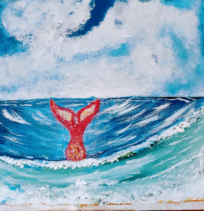 Mermaid Painting - A Mermaids Tail by Sheri Goodyear Mermaid Painting - A Mermaids Tail by Sheri Goodyear