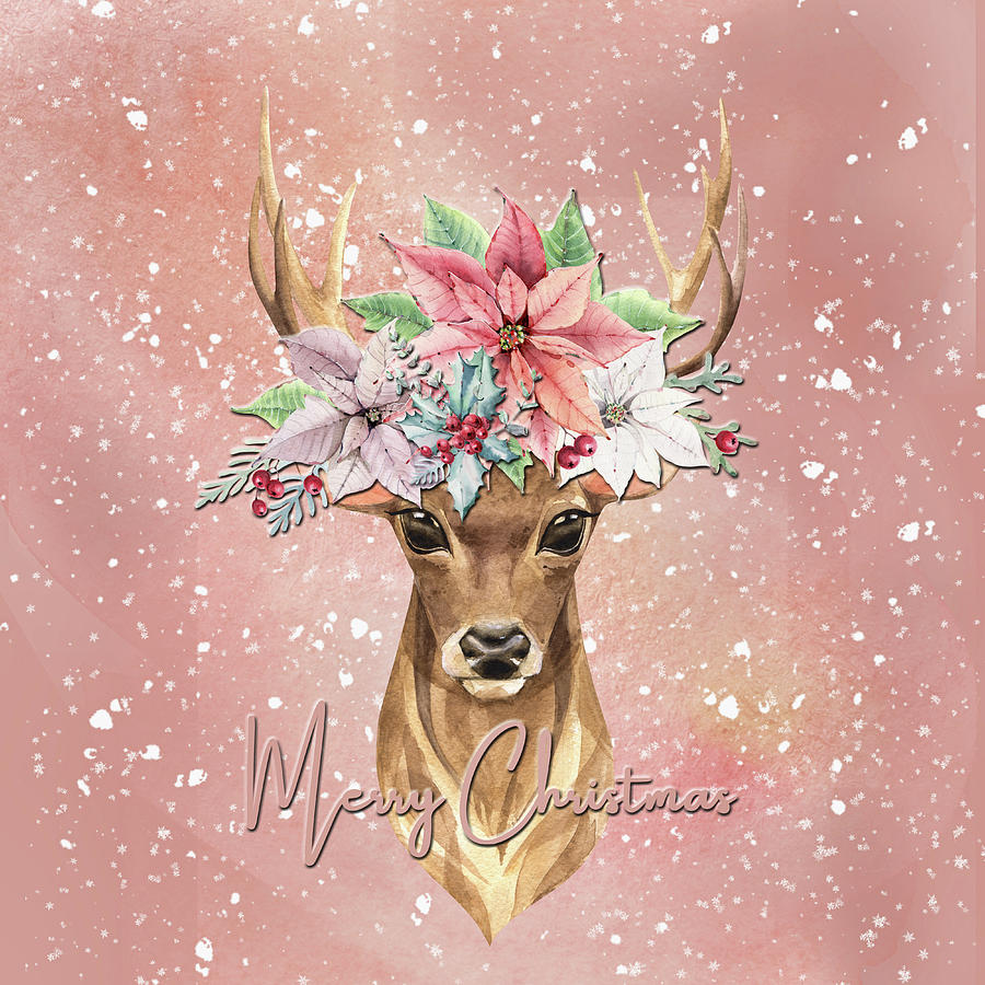 A Christmas Deer Digital Art by HH Photography of Florida