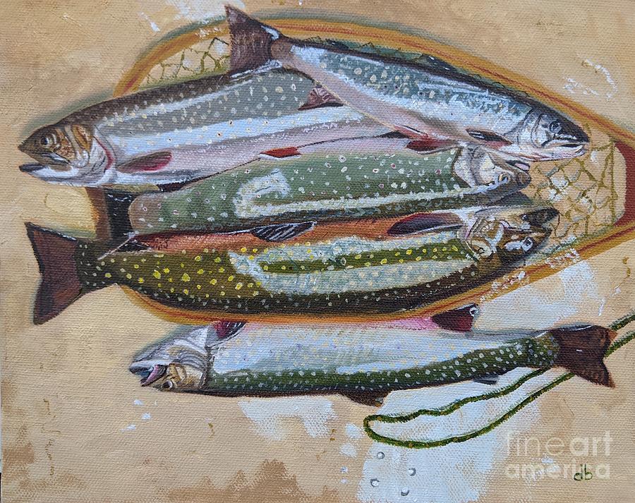 A Mess O Fish Painting by Deborah Bergren