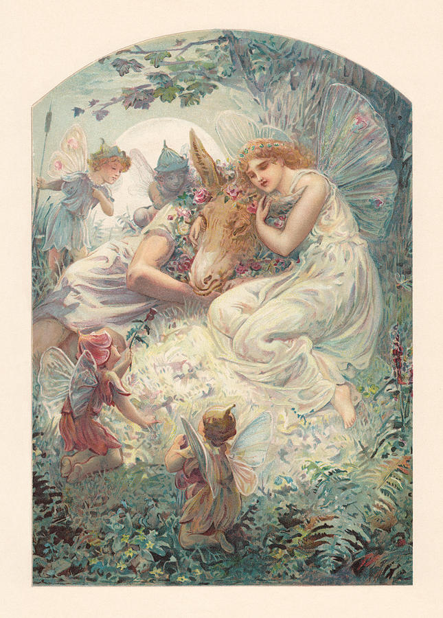 A Midsummer Nights Dream by William Shakespeare, chromolithograph, published 1899 Drawing by Zu_09