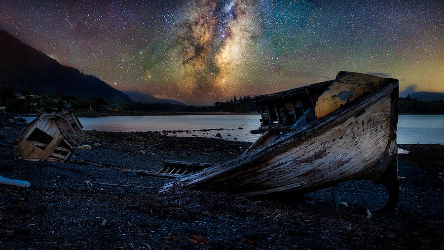 A Milkyway Boat wreck Photograph by Bradley Morris