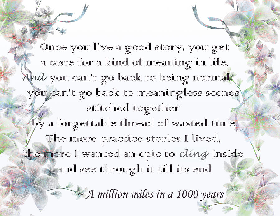 A Million Miles - Quote Painting by Trilby Cole