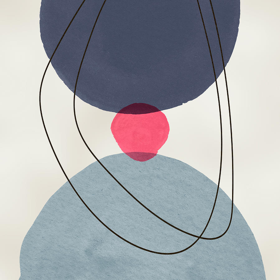 A minimal abstract mid-century style poster print Digital Art by Mike Taylor