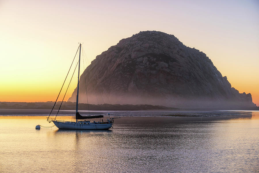 A Misty Sunset Morro Bay Harbor Photograph by Joseph S Giacalone