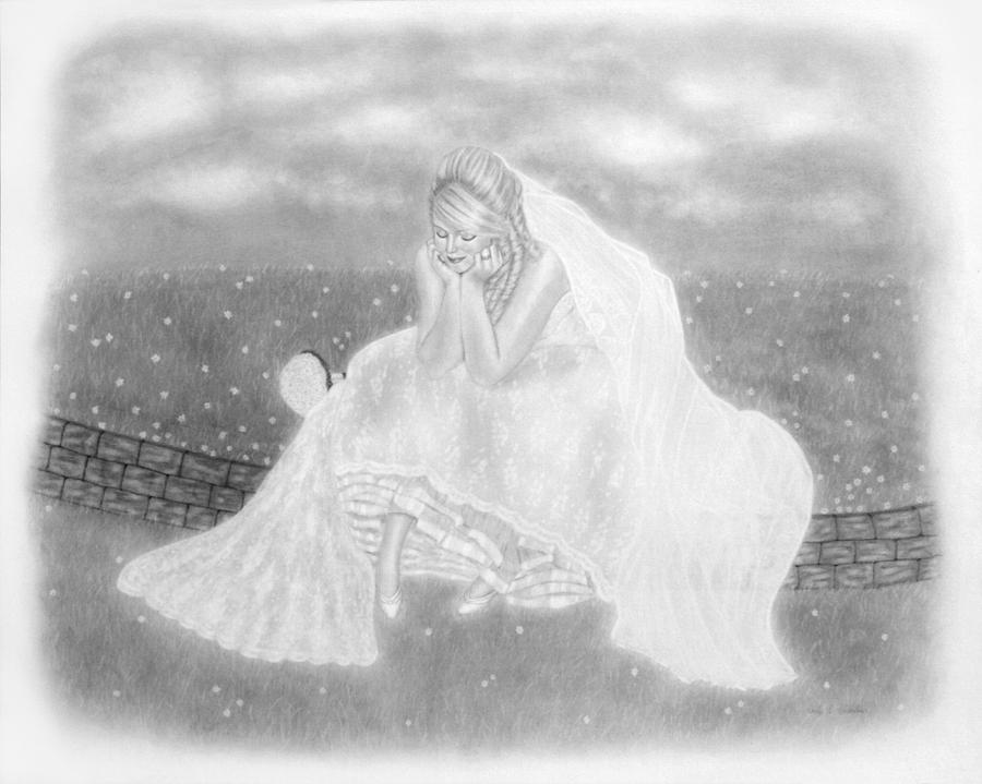 A Moment For The Bride Drawing by Nicole I Hamilton