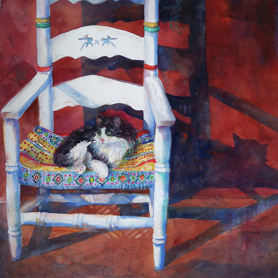 A Moment in Time, with cat Painting by Sue Kemp