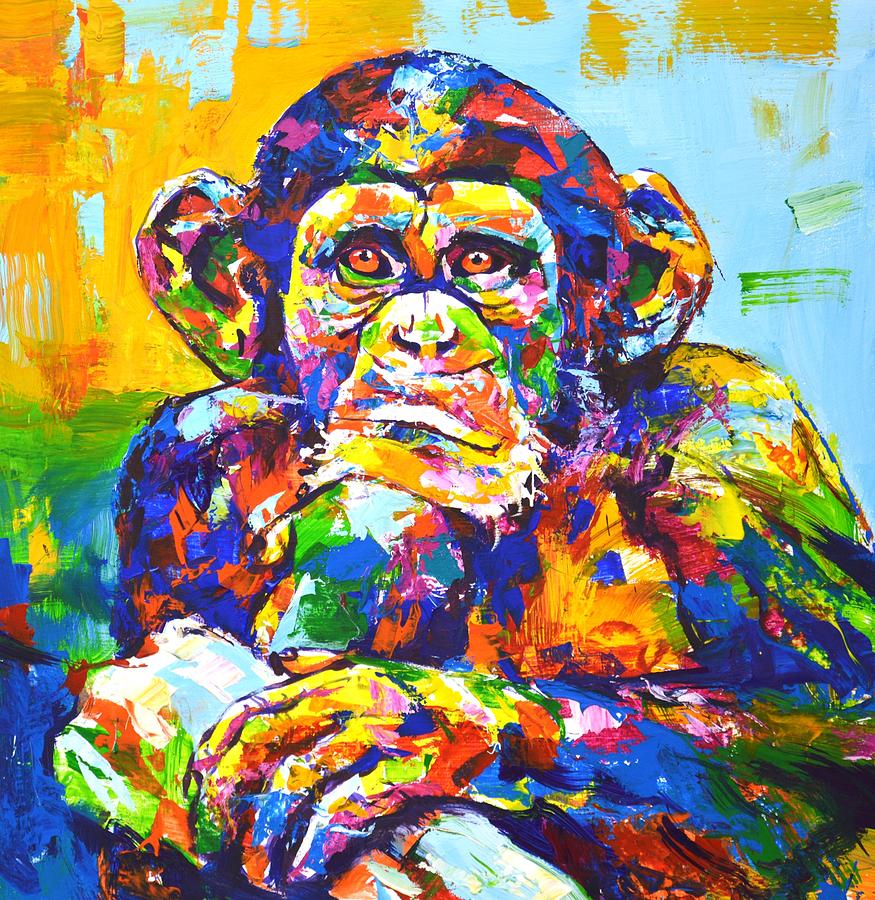 	A monkey. Painting by Iryna Kastsova