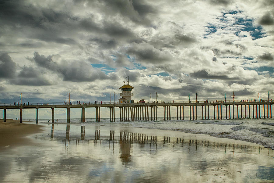 Huntington Beach Photograph - A Moody Day at HB by Tom Kelly